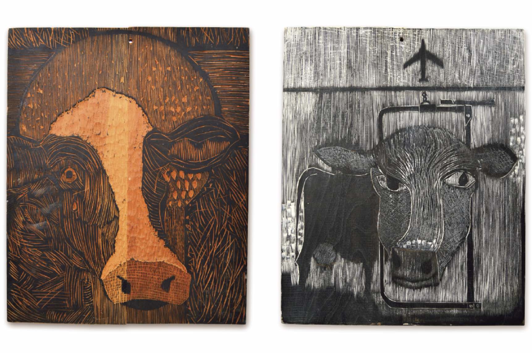 2 of Eugene's artwork - two cows