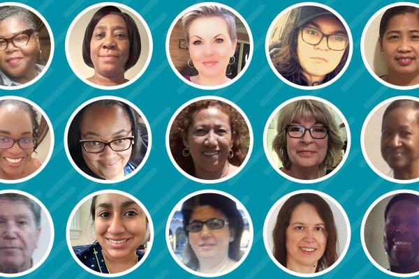 Grid of October Care Professional faces